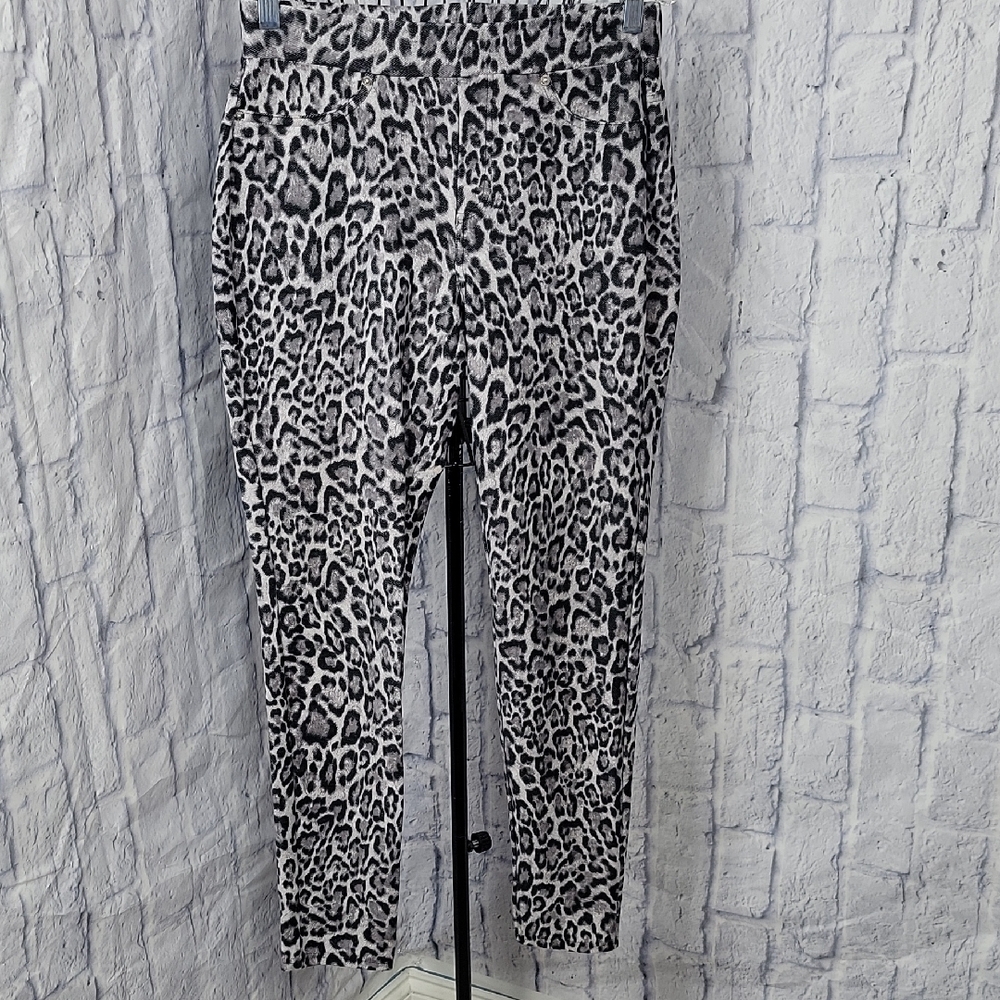 Michael Kors Leopard Print Skinny Pull On Pants Size Medium‎